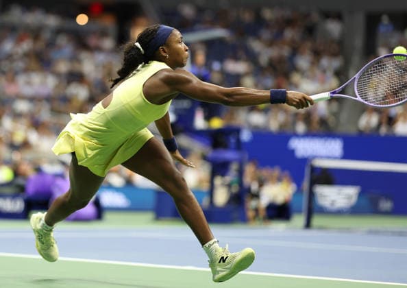 September 10, 2026, New York City, New York, USA: COCO GAUFF of USA during the match against E. Rybakina of Kazakhstan in the semifinals of Grand Slam tournament US Open. New York, USA. Gauff lost 6:3, 4:6, 4:6. New York City USA - ZUMAc278 20260910_zsp_c278_079 Copyright: xMarcinxCholewinskix