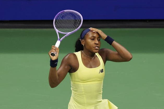 US Open tennis tournament - Day 12 Coco Gauff of the USA reacts while in action against Elena Rybakina of Kazakhstan during their Women s Singles Semifinals match of the US Open Tennis Championships at the USTA Billie Jean King National Tennis Center in Flushing Meadows, New York, USA, 10 September 2026. FLUSHING MEADOWS NEW YORK United States  Copyright: xBRIANxHIRSCHFELDx