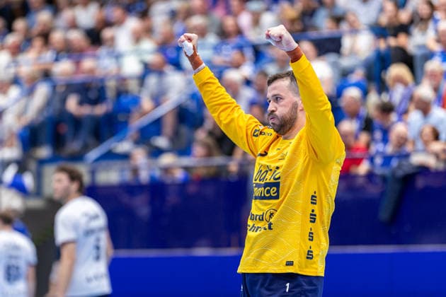 Benjamin Buric, SG Flensburg Handewitt, 01 celebrates; GER, TBV Lemgo Lippe vs. SG Flensburg Handewitt, Handball, 1st Bundesliga, Matchday 4, 2026–2027 season, September 10, 2026 GER, TBV Lemgo Lippe vs. SG Flensburg Handewitt, Handball, 1st Bundesliga, Matchday 4, 2026–2027 season, September 10, 2026 Lemgo Copyright: xEibner-Pressefoto JanxRollingerx EP_JSK
