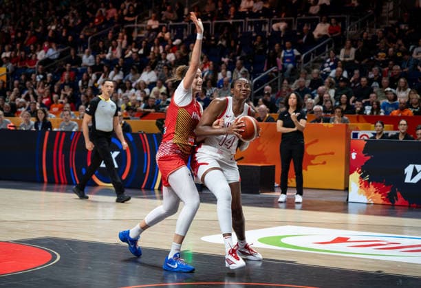 USA V Hungary: Quarter-Finals - FIBA Women s Basketball World Cup Germany 2026 Aliyah Boston and Virag Takacs-Kiss play during the FIBA Women s Basketball World Cup 2026 quarter-finals match between the United States and Hungary in Berlin, Germany, on September 10, 2026. Berlin Germany  Copyright: xMarcinxGolbax originalFilename:golba-usavhung260910_npNlZ.jpg