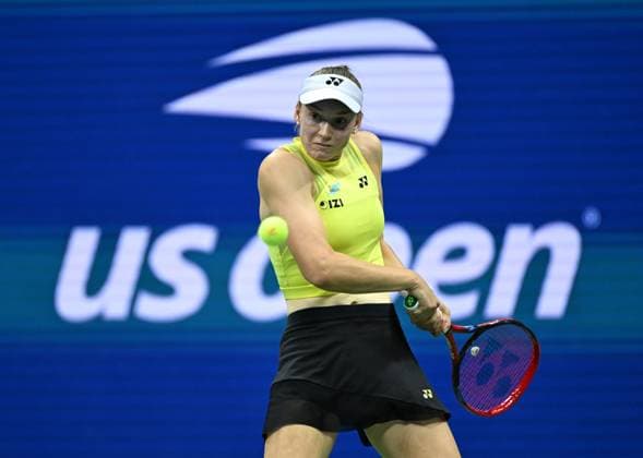 (260911) -- NEW YORK, Sept. 11, 2026 -- Elena Rybakina of Kazakhstan hits a return during the women s singles semifinal match against Coco Gauff of the United States at the 2026 US Open tennis championships in New York, the United States, Sept. 10, 2026. ) (SP)U.S.-NEW YORK-TENNIS-US OPEN-WOMEN S SINGLES LixRui 
