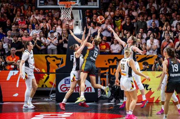 Basketball Berlin, September 10, 2026 FIBA Women’s Basketball World Cup Germany 2026 Quarterfinals: Belgium (BEL) vs. Germany (GER) Leonie Fiebich (Germany, No. 13) Antonia DELAERE (Belgium, No. 06)