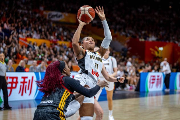 Basketball Berlin, September 8, 2026 FIBA Women’s Basketball World Cup Germany 2026 Quarterfinal Qualifier Germany (GER) vs. South Korea (KOR) Maxuella LISOWA MBAKA, Belgium, No. 31 Alexis Peterson Smalls, Germany, No. 01 Peterson