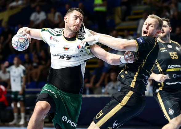 Partizan v Fuchse Berlin - EHF Champions League Mijajlo Marsenic (L) of Fuchse Berlin in action against Sergei Ivanov (R) of Partizan during the EHF Champions League Season 2026 2027 Group Phase match between RK Partizan v Fuchse Berlin at Aleksandar Nikolic Hall on September 10, 2026 in Belgrade, Serbia. Belgrade Serbia Copyright: xSrdjanxStevanovicx x