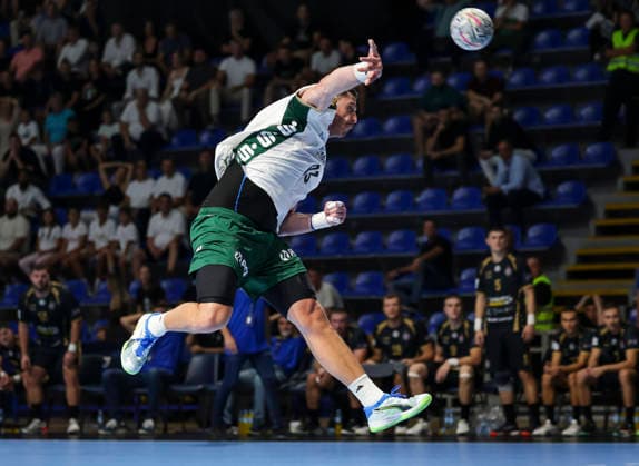 Partizan v Fuchse Berlin - EHF Champions League Mijajlo Marsenic of Fuchse Berlin in action during the EHF Champions League Season 2026 2027 Group Phase match between RK Partizan v Fuchse Berlin at Aleksandar Nikolic Hall on September 10, 2026 in Belgrade, Serbia. Belgrade Serbia Copyright: xSrdjanxStevanovicx x