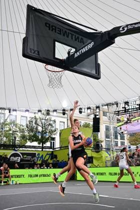 Heleen Nauwelaers pictured during a game between Germany and Belgium, a qualifying game in Pool D at the FIBA 3x3 Europe Cup, on Friday 11 September 2026 in Antwerp. DIRKxWAEM  x185970234x