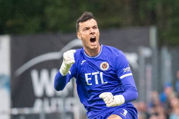Arne Schulz (Viktoria Cologne, No. 01) celebrates David Otto’s (Viktoria Cologne, No. 10) goal to make it 2–0. FC Viktoria Cologne vs. FC Hansa Rostock, soccer, 3. Liga, Matchday 5, 2026–2027 season, September 11, 2026 DFL and DFB regulations prohibit any use of photographs as image sequences and or quasi-video. FC Viktoria Cologne vs. FC Hansa Rostock, soccer, 3rd League, Matchday 5, 2026–2027 season, September 11, 2026, Cologne Copyright: xEibner-Pressefoto ThomasxHaeslerx EP_THR