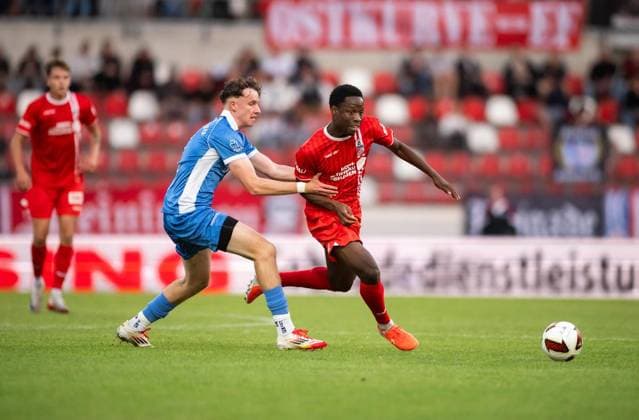 SOCCER REGIONAL LEAGUE NORTHEAST 2026–2027 SEASON, MATCHDAY 8: FC ROT WEISS ERFURT VS. RSV EINTRACHT 1949 ** FOR EDITORIAL USE ONLY ** ** p September 11, 2026 Erfurt Soccer Regional League Northeast Matchday 8, 2026–2027 Season, Steigerwaldstadion: FC Rot-Weiss Erfurt vs. RSV Eintracht 1949. Pictured: Benjika Caciel (8, FC Rot-Weiss Erfurt) in a tackle with Luis Pohlenz 8 RSV Eintracht 1949 Germany Thuringia Erfurt Copyright SaschaxFromm Copyright: SaschaxFromm doc87k45dnscfm1nfl1t8i8 ,EDITORIAL USE ONLY Copyright: SaschaxFromm