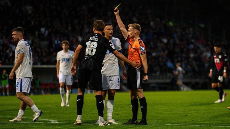September 11, 2026, 3. Liga, Viktoria Köln vs. Hansa Rostock at Sportpark Höhenberg; Yellow card: Tim Kloss (Viktoria Köln) IMPORTANT NOTICE: In accordance with DFB and DFL regulations, it is prohibited to use or allow the use of photographs taken in the stadium and or during the match in the form of sequential images and or video-like photo series. Copyright: xJordyxFourgonx