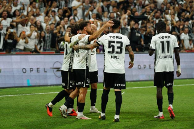 September 11, 2026, Besiktas, Istanbul, Turkey: Emirhan Topcu (C) of Besiktas celebrates with his teammates after after scoring his team s first goal during the Turkish Super League 2026 27 match between Besiktas and Erzurumspor at Besiktas Park Stadium in Istanbul, Turkey, on September 11, 2026. Turkish Super League 2026 27 - Besiktas Vs Erzurumspor  - ZUMAu194 20260911_zip_u194_004 Copyright: xTolgaxUluturkx