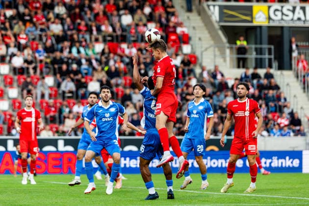 September 11, 2026, GER, Soccer, Men, Season 26–27, Regionalliga Northeast, Matchday 8, FC Rot-Weiss Erfurt vs. RSV Eintracht 1949 (Regionaler Sportverein Eintracht 1949 e.V., Stahnsdorf, Brandenburg) Til Linus Schwarz FC Rot-Weiss Erfurt 99096 Erfurt Steigerwaldstadion, grass field, Thuringia, Germany