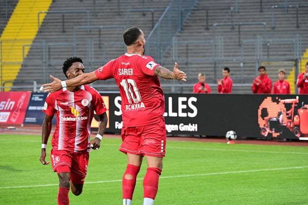 September 11, 2026 xkhx Kassel, Auestadion, Regionalliga Southwest, 2026–2027 Season, KSV Hessen Kassel vs. Kickers Offenbach OFC, Celebrations after Sercan Sararer s goal to make it 2–0, 10, Hessen Kassel