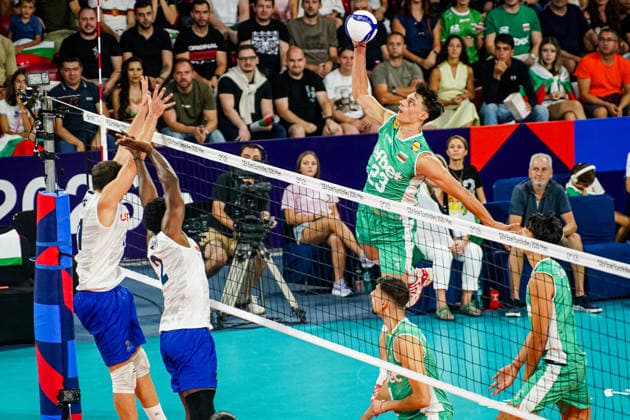 Volleyball - CEV EuroVolley 2026 Group B - Portugal vs Bulgaria - 09.11.2026 SOFIA, BULGARIA - September 11th: Aleksandar Nikolov, 23 of Bulgaria during CEV EuroVolley 2026, Group B match between Portugal vs Bulgaria at Arena 8888 in Sofia, Bulgaria, on September 11th, 2026 in Sofia, Bulgaria. Copyright: xYulianxTodorovx