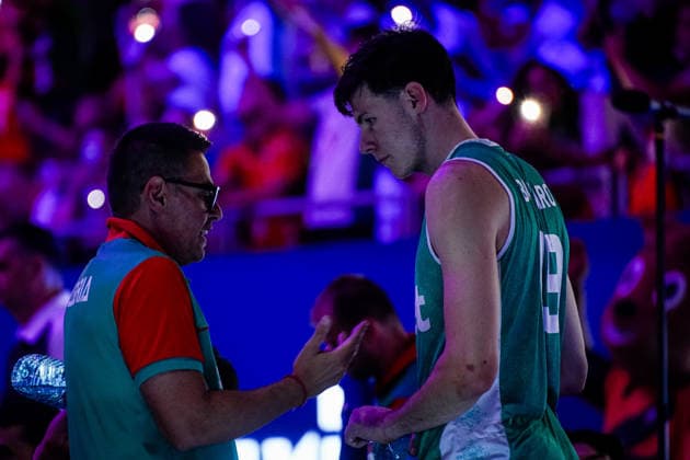 Volleyball - CEV EuroVolley 2026 Group B - Portugal vs Bulgaria - 09.11.2026 SOFIA, BULGARIA - September 11th: Gianlorenzo Blengini, Head Coach of Bulgaria and Denislav Bardarov, 19 of Bulgaria during CEV EuroVolley 2026, Group B match between Portugal vs Bulgaria at Arena 8888 in Sofia, Bulgaria, on September 11th, 2026 in Sofia, Bulgaria. Copyright: xYulianxTodorovx
