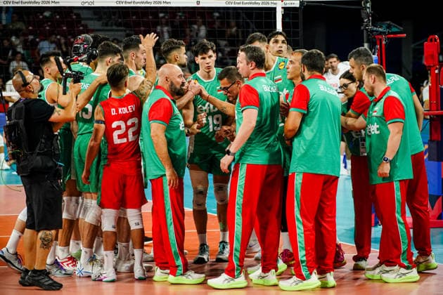 Volleyball - CEV EuroVolley 2026 Group B - Portugal vs Bulgaria - 09.11.2026 SOFIA, BULGARIA - September 11th: Team Bulgaria during CEV EuroVolley 2026, Group B match between Portugal vs Bulgaria at Arena 8888 in Sofia, Bulgaria, on September 11th, 2026 in Sofia, Bulgaria. Copyright: xYulianxTodorovx