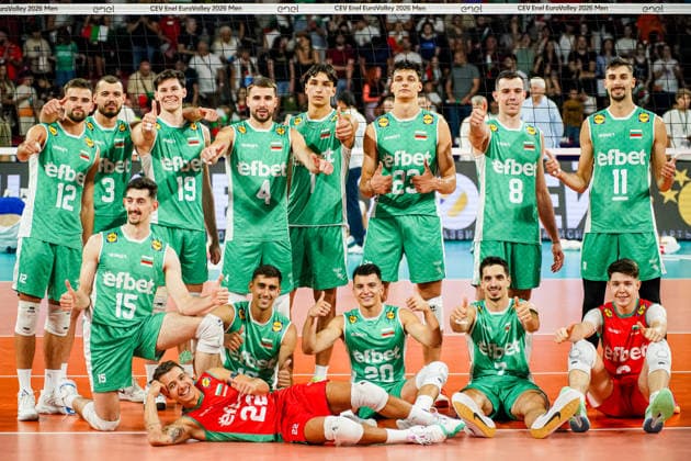 Volleyball - CEV EuroVolley 2026 Group B - Portugal vs Bulgaria - 09.11.2026 SOFIA, BULGARIA - September 11th: Team Bulgaria during CEV EuroVolley 2026, Group B match between Portugal vs Bulgaria at Arena 8888 in Sofia, Bulgaria, on September 11th, 2026 in Sofia, Bulgaria. Copyright: xYulianxTodorovx
