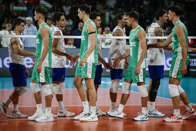VOLLEYBALL - CEV Eurovolley Men - Portugal vs. Bulgaria Photo by IPA ABACAPRESS.COM88406108 - Team Bulgaria and Team Portugal after the CEV Enel Eurovolley 2026 pool stage match between Portugal and Bulgaria—Arena 8888 in Sofia, Bulgaria, on September 11, 2026 Sofia Bulgaria  Copyright: xIPAxSport ABACAx