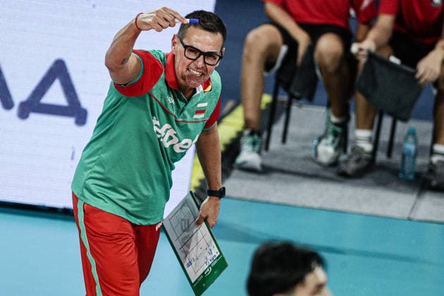 VOLLEYBALL - CEV Eurovolley Men - Portugal vs. Bulgaria Photo by IPA ABACAPRESS.COM88406113 - Bulgaria head coach Gianlorenzo Blengini in action during the CEV Enel Eurovolley 2026 pool phase match between Portugal and Bulgaria at Arena 8888 in Sofia, Bulgaria, on September 11, 2026 Sofia Bulgaria  Copyright: xIPAxSport ABACAx
