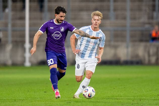 Levis Schaber 30, TSV Schwaben Augsburg; Fabio Wagner, 9, TSV 1860 Munich; TSV 1860 Munich vs. TSV Schwaben Augsburg, Soccer, Bavarian Regional League, Matchday 8, September 11, 2026. DFB regulations prohibit any use of photographs as image sequences and or quasi-video. Munich, Bavaria, Germany Copyright: xkolbert-press UlrichxGamelx