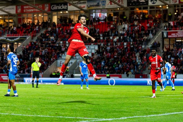 September 11, 2026, GER, Soccer, Men, 2026–2027 Season, Northeast Regional League, Matchday 8, FC Rot Weiss Erfurt vs. RSV Eintracht 1949 (Regionaler Sportverein Eintracht 1949 e.V., Stahnsdorf, Brandenburg) Dustin Forkel FC Rot Weiss Erfurt wins 3–0 99096 Erfurt Steigerwaldstadion, grass field, Thuringia, Germany