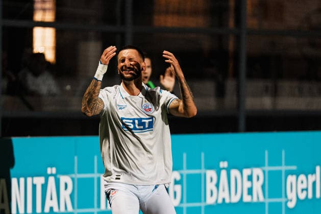 Germany, Soccer, Men s 3rd Division 2026–2027, Matchday 5: FC Viktoria Köln vs. FC Hansa Rostock; Köln: Leon Dajaku; Hansa Rostock: 43; Annoyance, Frustration, Anger Copyright: xThiemoxRudolphx
