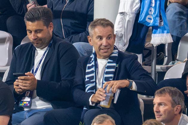 Gernot Mang, president of TSV 1860 Munich, is thrilled by the enthusiastic cheering, TSV 1860 Munich vs. TSV Schwaben Augsburg, soccer, Bavarian Regional League, Matchday 8, September 11, 2026. DFB regulations prohibit any use of photographs as image sequences and or quasi-video. Munich, Bavaria, Germany Copyright: xkolbert-press UlrichxGamelx