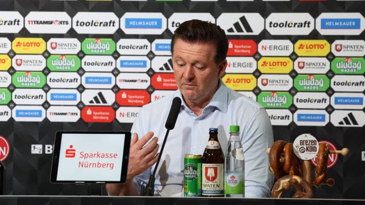 11.09.2026, xrekx, Fussball 2.Bundesliga, 1. FC Nuernberg - Hannover 96 v.l. Pressekonferenz Christian Titz Trainer (Hannover 96) (DFL DFB REGULATIONS PROHIBIT ANY USE OF PHOTOGRAPHS as IMAGE SEQUENCES and or QUASI-VIDEO) Nuernberg *** September 11, 2026, xrekx, Soccer 2. Bundesliga, 1. FC Nuremberg vs. Hannover 96 – Post-match press conference with Christian Titz, coach of Hannover 96. DFL and DFB regulations prohibit any use of photographs as image sequences and or quasi-video. Nuremberg