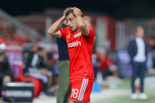 11.09.2026, xtgx, Fussball - 1.Bundesliga Union Berlin - FC Schalke 04 v.l. Josip Juranovic (Union Berlin, 18) enttaeuscht, schaut enttaeuscht, niedergeschlagen, disappointed (DFL DFB REGULATIONS PROHIBIT ANY USE OF PHOTOGRAPHS as IMAGE SEQUENCES and or QUASI-VIDEO) Berlin *** September 11, 2026, xtgx, Soccer, Bundesliga 1: Union Berlin vs. FC Schalke 04, Josip Juranovic (Union Berlin), 18 looks disappointed, looks dejected, looks downcast, disappointed DFL DFB REGULATIONS PROHIBIT ANY USE OF PHOTOGRAPHS as IMAGE SEQUENCES and or QUASI-VIDEO Berlin