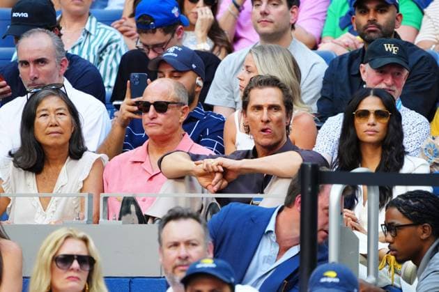 Nancy Simon, Woody Harrelson, Matthew McConaughey and Camila Alves McConaughey 2026 US Open, Day Thirteen, USTA Billie Jean King National Tennis Center, New York, USA - 11 Sep 2026New York USTA Billie Jean King National T New York (NY) United States of America EDITORIAL USE ONLY No use with unauthorised audio, video, data, fixture lists, club league logos or live services. Online in-match use limited to 120 images, no video emulation. No use in betting, games or single club league player publications. Copyright: xJavierxGarcia Shutterstockx 17140162i