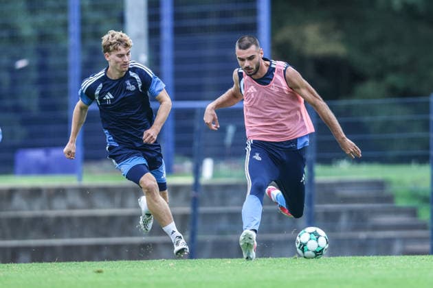 Sports, Soccer, 3rd Division, 2026–2027 Season, MSV Duisburg Training, September 11, 2026, MSV Duisburg Training Facility: Dominik Kother (MSV Duisburg), No. 11; Rasim Bulic (MSV Duisburg), No. 6; Duisburg; MSV Duisburg Training Facility, North Rhine-Westphalia, Germany