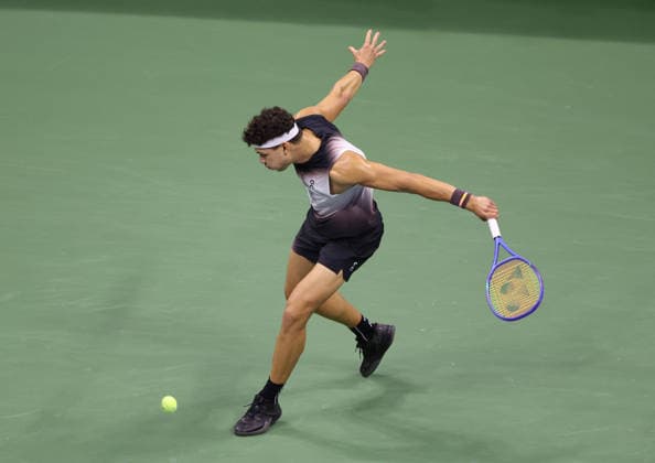 September 11, 2026, New York City, New York, USA: BEN SHELTON of USA during the match against F. Tiafoe of USA in the semifinals of Grand Slam tournament US Open. New York, USA. Tennis: US Open - Ben Shelton  - ZUMAc278 20260911_zsp_c278_052 Copyright: xMarcinxCholewinskix