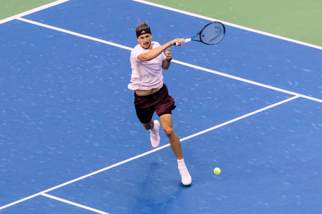 September 11, 2026: Alexander Zverev (GER) in action against Karen Khachanov during their Semifinal match at the US Open on September 11, 2026, held at the USTA Billie Jean King National Tennis Center in New York City. CSM Tennis 2026: US Open, September 11, 2026  - ZUMAc04_ 20260911_zma_c04_110 Copyright: xBerniexHaleyx