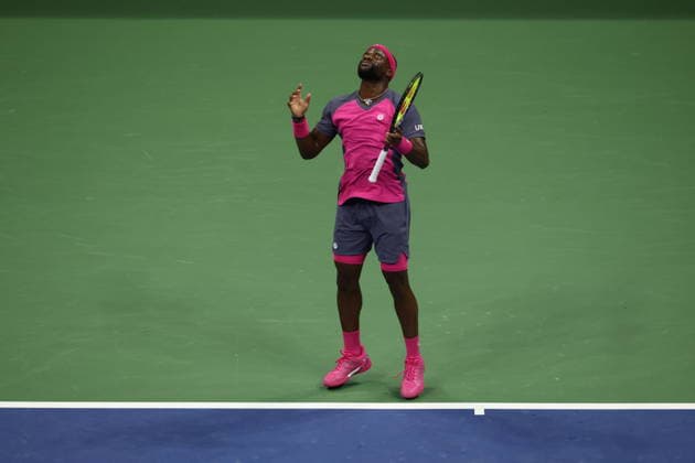 US Open tennis tournament - Day 13 Frances Tiafoe of the US reacts during his Men s Singles semi-final against Ben Shelton of the US at the US Open Tennis Championships at the USTA Billie Jean King National Tennis Center in Flushing Meadows, New York, USA, 11 September 2026. The 2026 US Open tournament runs from 23 August to 13 September. FLUSHING MEADOWS NEW YORK United States  Copyright: xBRIANxHIRSCHFELDx
