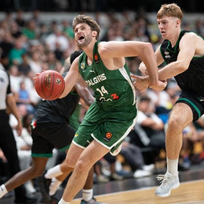 Dustin Sleva for Zalgiris Kaunas during the London Lions Invitational match between Zalgiris Kaunas and Slask Wroclaw foe the third place playoffs at the Copper Box Arena, London, United Kingdom on 11 September 2026. Copyright: xPhilxHutchinsonx 45390091