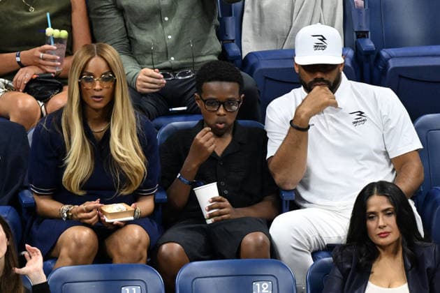 Ciara and Russell Wilson are seen watching Ben Shelton play Frances Tiafoe in the Men s Semifinal on Arthur Ashe Stadium at the 2026 US Open Tennis Championship at the USTA Billie Jean King National Tennis Center in New York City on Friday, September 11, 2026.  NYP20260911932 LARRYxMARANO