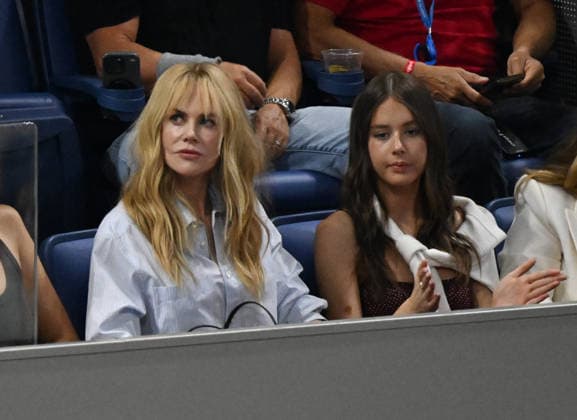 Nicole Kidman is seen watching Ben Shelton play Frances Tiafoe in the Men s Semifinal on Arthur Ashe Stadium at the 2026 US Open Tennis Championship at the USTA Billie Jean King National Tennis Center in New York City on Friday, September 11, 2026.  NYP20260911935 LARRYxMARANO