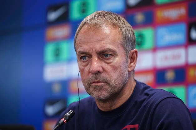 September 12, 2026, Sant Joan Despi, Barcelona, Spain: Hansi Flick, head coach of FC Barcelona, Barca attends his press conference, PK, Pressekonferenz during the training day of FC Barcelona ahead the Spanish League, LaLiga EA Sports, football match against Levante UD at Ciudad Esportiva Joan Gamper on September 12, 2026 in Sant Joan Despi, Barcelona, Spain. FC Barcelona Training And Press Conference - LaLiga EA Sports - ZUMAa181 20260912_zaa_a181_023 Copyright: xJavierxBorregox
