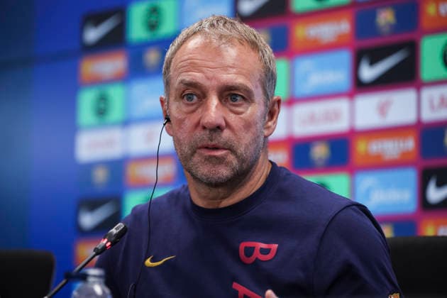 September 12, 2026, Sant Joan Despi, Barcelona, Spain: Hansi Flick, head coach of FC Barcelona, Barca attends his press conference, PK, Pressekonferenz during the training day of FC Barcelona ahead the Spanish League, LaLiga EA Sports, football match against Levante UD at Ciudad Esportiva Joan Gamper on September 12, 2026 in Sant Joan Despi, Barcelona, Spain. FC Barcelona Training And Press Conference - LaLiga EA Sports - ZUMAa181 20260912_zaa_a181_031 Copyright: xJavierxBorregox