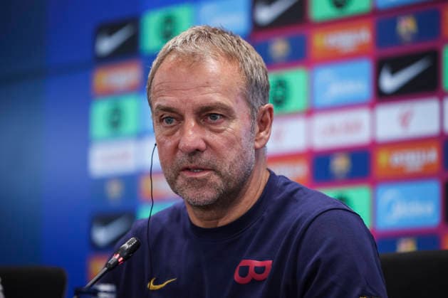 September 12, 2026, Sant Joan Despi, Barcelona, Spain: Hansi Flick, head coach of FC Barcelona, Barca attends his press conference, PK, Pressekonferenz during the training day of FC Barcelona ahead the Spanish League, LaLiga EA Sports, football match against Levante UD at Ciudad Esportiva Joan Gamper on September 12, 2026 in Sant Joan Despi, Barcelona, Spain. FC Barcelona Training And Press Conference - LaLiga EA Sports - ZUMAa181 20260912_zaa_a181_033 Copyright: xJavierxBorregox