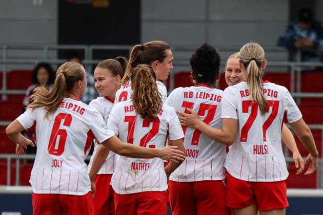 Deutschland: Fußball Google Pixel Frauen-Bundesliga 2026 - 2027, 4. Spieltag - RB Leipzig gegen 1.FC Nürnberg, Trainingszentrum von RB Leipzig (Leipzig): Tor und Jubel von Emilia Ãsgeirsdottir (RB Leipzig Frauen, 8) zum 1:0 *** Germany Soccer Google Pixel Women s Bundesliga 2026 2027, Matchday 4: RB Leipzig vs. 1. FC Nuremberg, RB Leipzig s training center in Leipzig; goal and celebration by Emilia Åsgeirsdottir of RB Leipzig Women, 8–1 0 Copyright: xx