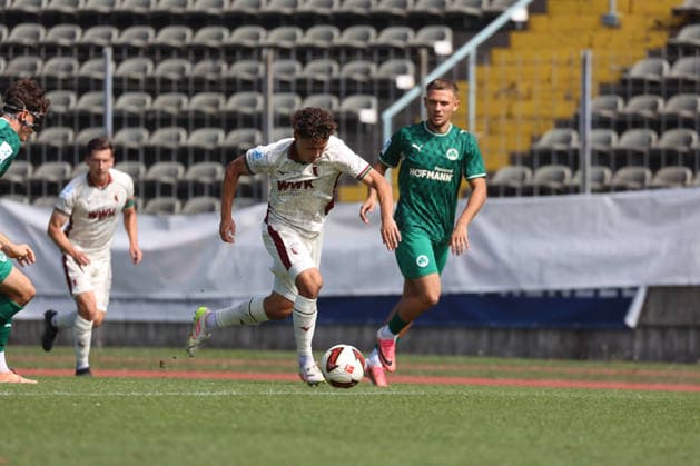 September 12, 2026, GER, Soccer, Men s, FC Augsburg, FC Augsburg II, FC Augsburg U23, FCA U23, Bavarian Regional League, 2026–2027 Season, Rosenaustadion, SpVgg Greuther Fürth II, Matchday 8: Devin Cömert in the FCA U23 match against SpVgg Greuther Fürth II