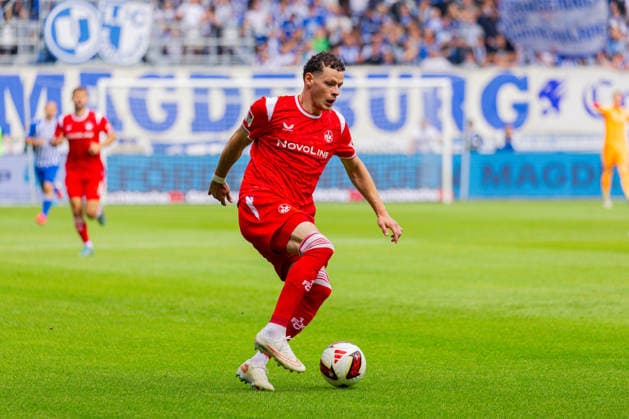 Deutschland: 2.Bundesliga, Saison 2026 2027, 12.09.2026, 5. Spieltag,1.FC Magdeburg vs 1. FC Kaiserslautern, Avnet Arena : Faride Alidou (Holstein Kiel, 17) am Ball *** Germany 2. Bundesliga, 2026–2027 Season, September 12, 2026, Matchday 5, 1. FC Magdeburg vs. 1. FC Kaiserslautern, Avnet Arena Faride Alidou Holstein Kiel, 5:00 p.m. Copyright: xMichellexLukax