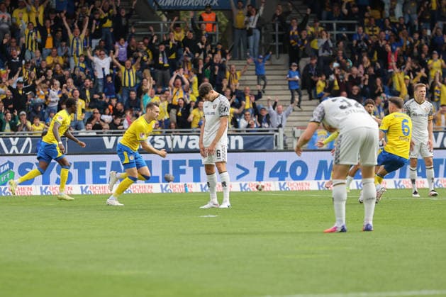 12.09.2026, xtgx, Fussball 2. Bundesliga, Eintracht Braunschweig - SG Dynamo Dresden, v.l. Maximilian Entrup (Braunschweig, 9) Jubel, Torjubel, jubelt ueber das Tor, celebrate the goal, celebration (DFL DFB REGULATIONS PROHIBIT ANY USE OF PHOTOGRAPHS as IMAGE SEQUENCES and or QUASI-VIDEO) Braunschweig *** September 12, 2026, xtgx, Soccer 2. Bundesliga, Eintracht Braunschweig vs. SG Dynamo Dresden, from left: Maximilian Entrup (Braunschweig), 9 celebrating, Goal celebration, celebrating the goal, DFL and DFB regulations prohibit any use of photographs as image sequences and or quasi-video. Braunschweig