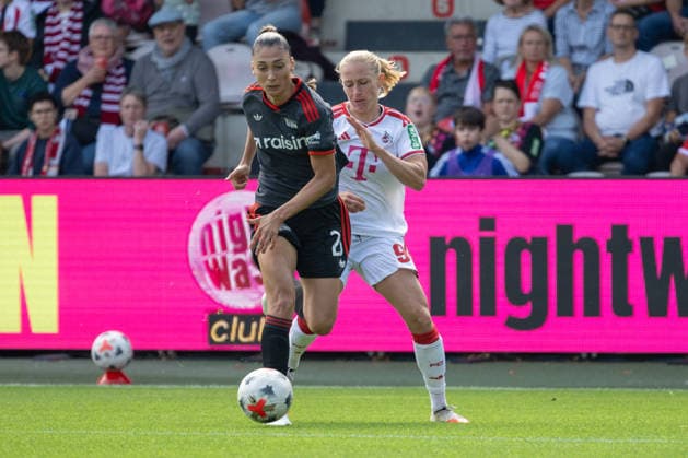 Zweikampf zwischen Amber Tysiak (1. FC Union Berlin Frauen, 26) und Pauline Bremer (1. FC Koeln, 09). 1. FC Koeln vs. 1. FC Union Berlin, Fussball, Frauen Bundesliga, 04. Spieltag, Saison 2026 2027, 12.09.2026 DFL DFB Regulations prohibit any use of Photographs as image sequences and or Quasivideo 1. FC Koeln vs. 1. FC Union Berlin, Fussball, Frauen Bundesliga, 04. Spieltag, Saison 2026 2027, 12.09.2026 Koeln *** Tackle between Amber Tysiak (1 FC Union Berlin Women, 26) and Pauline Bremer (1 FC Koeln, 09) – 1 FC Koeln vs. 1 FC Union Berlin, Soccer, Women’s Bundesliga, Matchday 4, 2026–2027 Season, September 12, 2026 DFL DFB regulations prohibit any use of photographs as image sequences and or quasi-video 1. FC Köln vs. 1. FC Union Berlin, soccer, Women’s Bundesliga, Matchday 4, 2026–2027 season, September 12, 2026, Cologne Copyright: xEibner-Pressefoto ThomasxHaeslerx EP_THR