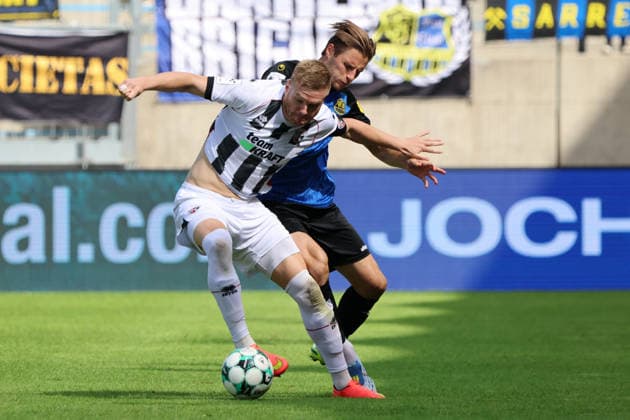 September 12, 2026, Soccer, Men s, 3rd Division, 2026–2027 Season, 1 FC Saarbrücken vs. FC Ingolstadt 04, Siemen Voet (1 FC Saarbrücken), Lars Lokotsch (FC Ingolstadt 04), Saarbrücken, Ludwigsparkstadion, Saarland, Germany, DEU Copyright: xSebastianxBachx