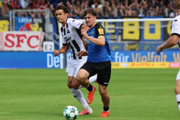 September 12, 2026, Soccer, Men s, 3rd Division, 2026–2027 Season, 1 FC Saarbrücken vs. FC Ingolstadt 04, Alexander Staff (1 FC Saarbrücken), Fredrik Carlsen (FC Ingolstadt 04), Saarbrücken, Ludwigsparkstadion, Saarland, Germany, DEU Copyright: xSebastianxBachx