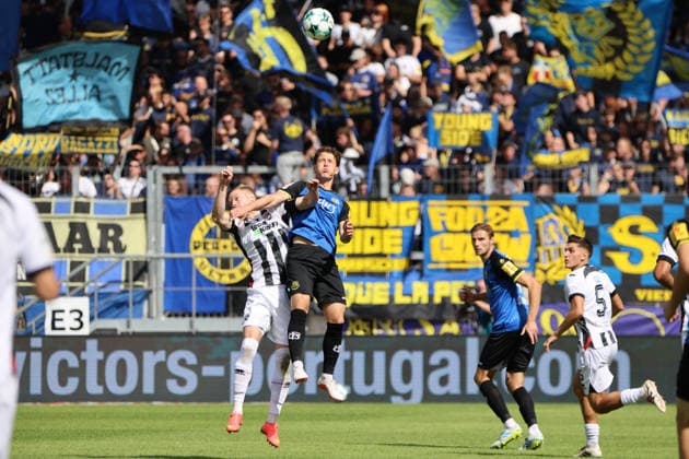 September 12, 2026, Soccer, Men s, 3rd Division, 2026–2027 Season, 1 FC Saarbrücken vs. FC Ingolstadt 04, Alexander Staff (1 FC Saarbrücken), Lars Lokotsch (FC Ingolstadt 04), Saarbrücken, Ludwigsparkstadion, Saarland, Germany, DEU Copyright: xSebastianxBachx