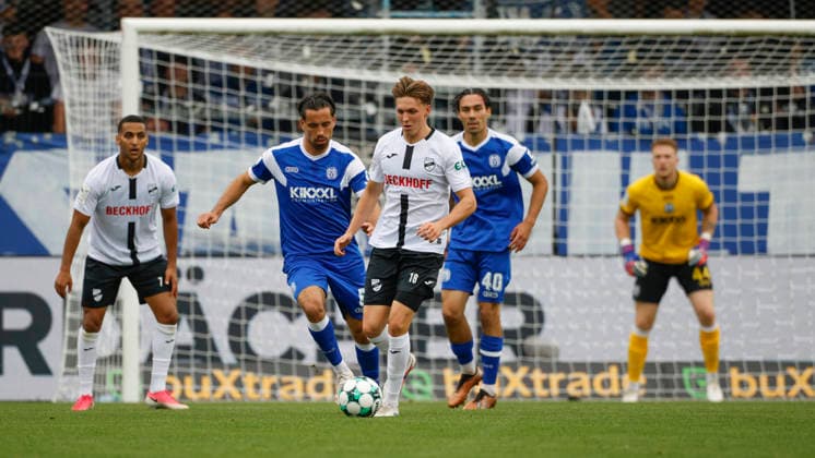 September 12, 2026, Sportclub Arena, Verl, GER, 3rd Division, Matchday 5: SC Verl vs. SV Meppen, Pascal Steinwender, SC Verl 18. DFL regulations prohibit any use of photographs as image sequences and or quasi-video. Verl, NRW, Sportclub Arena