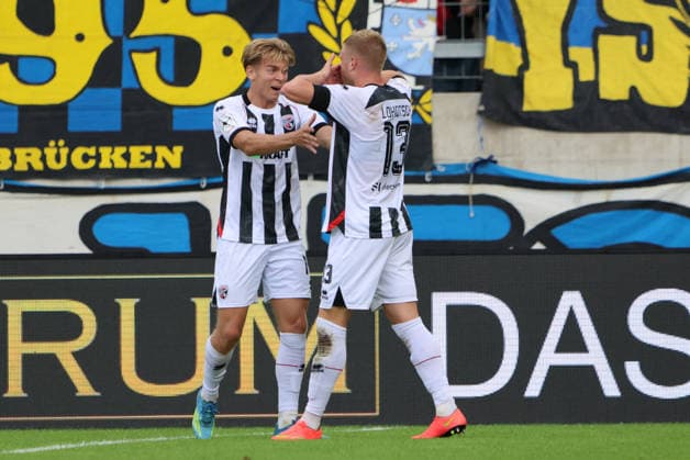 September 12, 2026, Soccer, Men s, 3rd Division, 2026–2027 Season, 1. FC Saarbrücken vs. FC Ingolstadt 04, celebration of the 0–1 goal, goal scorer Lars Lokotsch, FC Ingolstadt 04, Saarbrücken, Ludwigsparkstadion, Saarland, Germany, DEU Copyright: xSebastianxBachx
