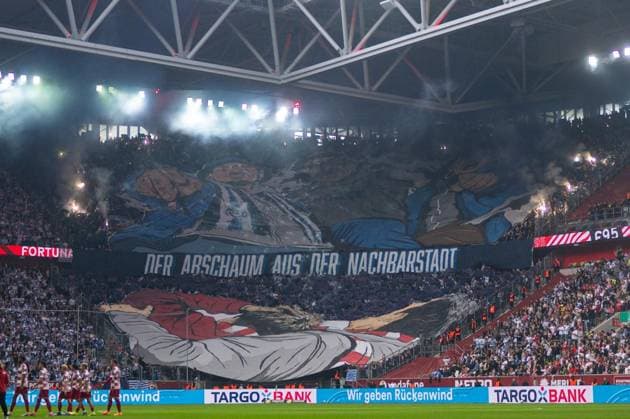 3rd Division: Fortuna Düsseldorf vs. MSV Duisburg ** FOR EDITORIAL USE ONLY ** EDITORIAL USE ONLY ** p Soccer 3rd Division Fortuna Düsseldorf vs. MSV Duisburg on September 12, 2026, at the Merkur Spiel Arena in Düsseldorf. Choreography by MSV Duisburg Düsseldorf. Copyright JakobxKlos Copyright: JakobxKlos doc87kin2ctzixfk0y8qid ,EDITORIAL USE ONLY Copyright: JakobxKlos